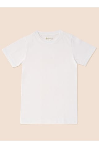 Natuline Erkek Çocuk Organik Pamuk Penye T-shirt 4'lü Paket Beyaz