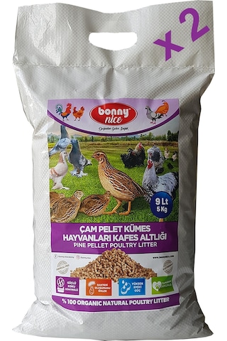 Bonnynice Bıldırcın Güvercin Süs Tavukları Kafes Altlığı 9 L x  2