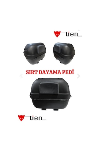 Tien 35 Litre Motosiklet Arka Çantası Sırt Dayamalı Siyah Siyah