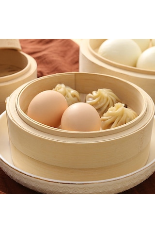 Homyl Bambu Vapur El Yapımı Yuvarlak Sum & Bun Vapuru 18cm