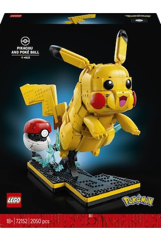 LEGO® Pokémon™ Pikachu ve Poké Topu 72152 - Yetişkinler için Duruşu Ayarlanabilir Figür İçeren Video Oyunu Modeli Yapım Seti (2050 Parça)