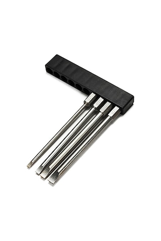 Cc Globall 4 Adet Manyetik Oluklu Tornavida Ucu Seti 1/4 Inç Hex Shank 100mm Uzun 3mm / 4mm / 5mm / 6mm Düz Uçlu Tornavida Bit Seti