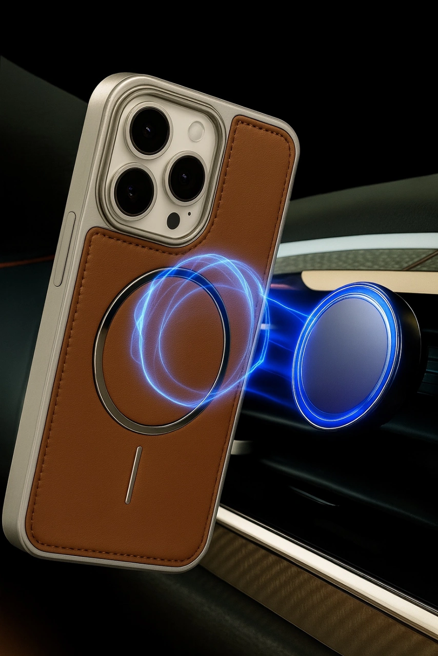 Neomag Case Iphone 15 Taba Manyetik Özellikli Deri Kılıf Taba