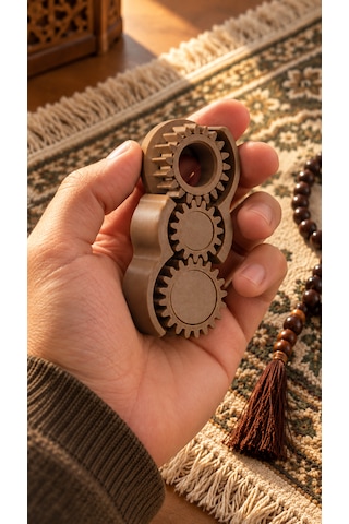 Modern Tesbih Tasarımlı Anti Stres Fidget Elde Çevirmeli Masaüstü Aksesuar Kahverengi