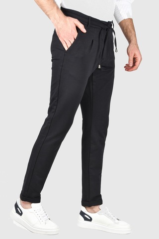 Deepsea Erkek Koyu Lacivert Beli Lastikli Slim Fit Likralı Duble Paça Penye Spor Pantolon 2502385 Koyu Lacivert