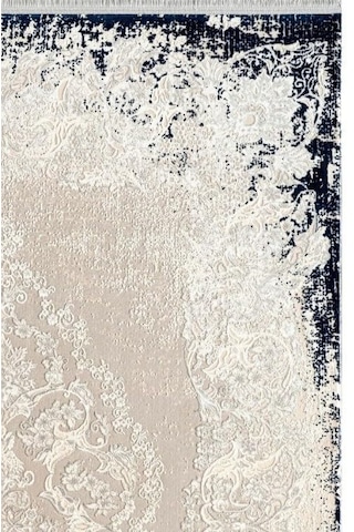 Pier Zen Hg01a Krem Lacivert Viskon Akrilik Yumuşak Leke Tutmaz Silinebilir Halı Krem Mavi 120 X 180 Genel