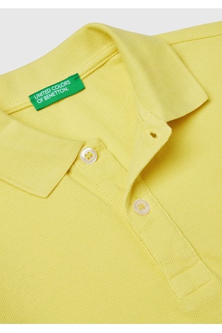 Erkek Çocuk Sarı Logolu Pike Polo T-shirt Sarı