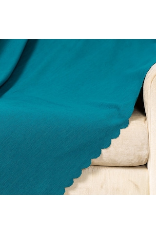 PetrolDokuma Kadife Şönil Düz Kumaş Çift Taraflı Koltuk Şalı Örtü