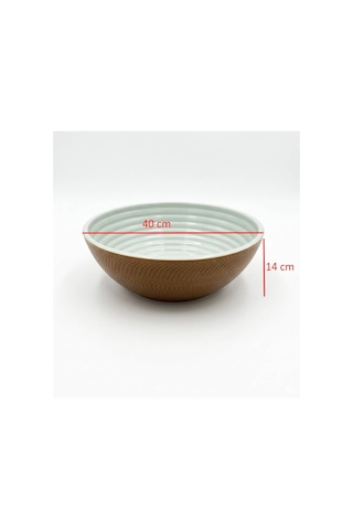 Ideal Standard - Desenli Motifli Tezgah Üstü Çanak Lavabo 40 Cm - Gwtcd040- Beyaz Kahverengi