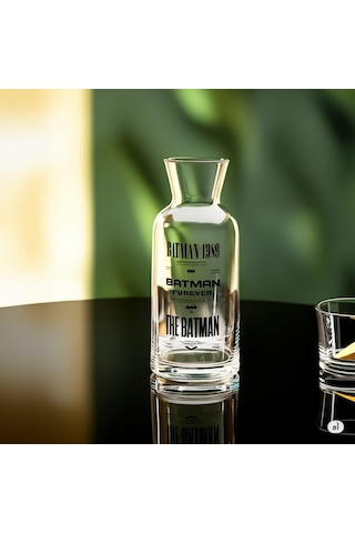 Rak Le Batman Yazı Baskılı Başucu Sürahisi Bardaklı Set - 700 Ml