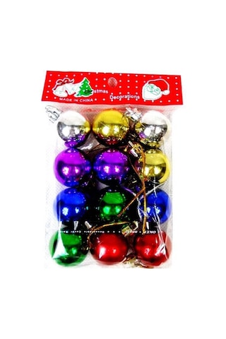 Yılbaşı Ağaç Süsü Cici Top. 3 Cm - 12 Adet