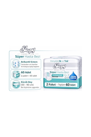 Sleepy Belbantlı Hasta Bezi S Beden 60 Adet 2 Paket X 30 Adet