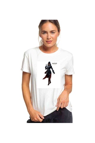 Assassins Creed Unity Elise Baskılı Beyaz Kadın Tshirt