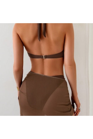 Ece's Design Kadın İstiridye Desenli Bikini Takımı My1002 Kahverengi