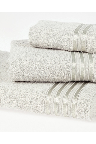 Madame Coco Maynor Bordürü Floşlu Yüz Havlusu 1khvlu1965yüz Havlusu-açık Gri