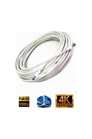 5 Metre 64 Tel Rg6/u4 Full Hd 3d 4k Anten Tv Çanak Uydu Lnb Kablosu F Konnektör Takılı Hazır