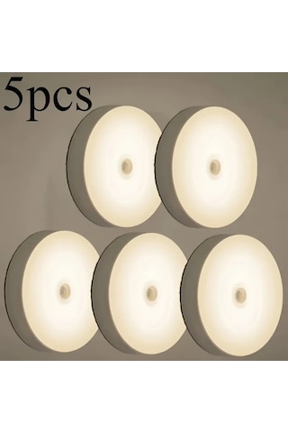 Honeybeeshop 4 Adet Beyaz Işık Enerji Tasarruflu Led Hareket Sensörlü Usb Şarj Edilebilir Taşınabilir Lamba