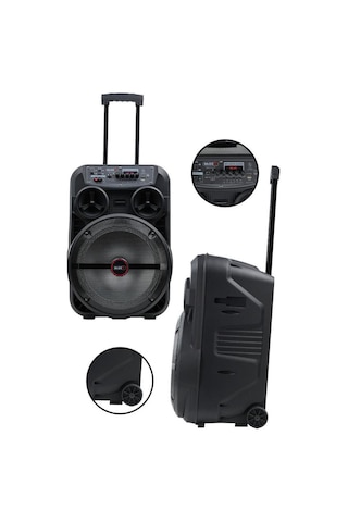 Midex Mxr-280sxc Taşınabilir Seyyar Portatif 3 Mikrofonlu Şarjlı Ses Sistemi Hoparlör 280 Watt