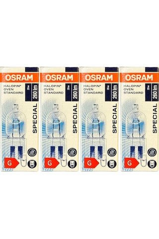 Osram Halopin Oven 25w 2700k Sarı Işık G9 Duylu Halojen Fırın Ampulü 4 Adet