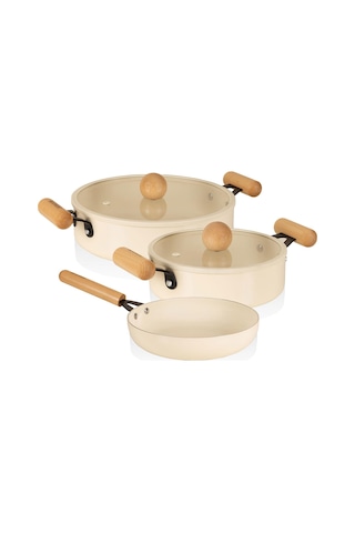 The Mia Cucina Di Mia İndüksiyon Tabanlı Seramik Sahan Tava Seti 5 Parça Çok Renkli