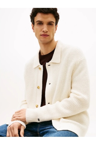 Tommy Hilfiger Dc Button Up Cardıga, Z00 Krem Erkek Hırka