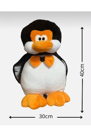 Penguen Peluş 40 Cm Sevimli Ve Konforlu Uyku Yastığı Ve Sarılma Arkadaşı Dekoratif Oyuncak Çok Renkli