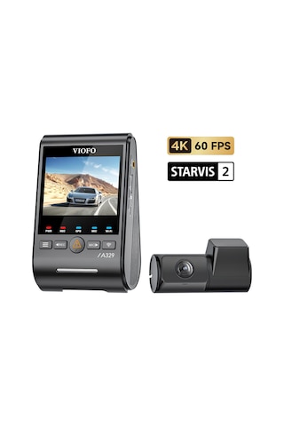 Viofo A329 2 Kameralı Ön+arka 4k+2k Hdr Sony Starvis 2 Sensörlü Wi-fi 6 Ssd Destekli Gps'li Araç Kamerası