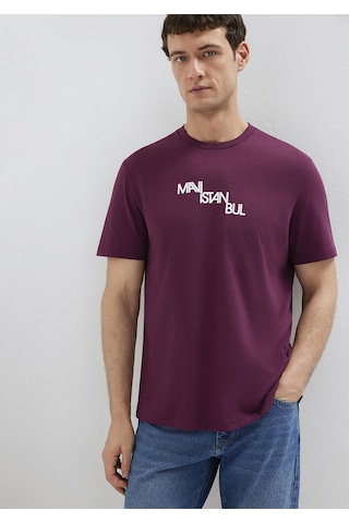 Mavi - İstanbul Baskılı Mor Tişört 0612274-70670 Mor
