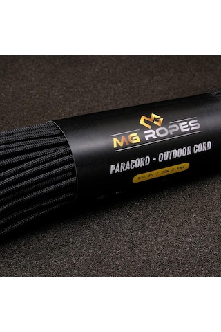 Mg Ropes Polyester Paracord İp 4 Mm Siyah 30 Metre Siyah