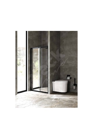 Blackline Siyah 1 Sabit 1 Çalışır Şeffaf Cam 5 Mm Temperli H: 1,90 Siyah