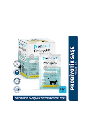 Onevet Probiyotik Şase Kediler Için Sindirmeye Yardımcı Takviye Vitamini 30 Adet 1 Gr