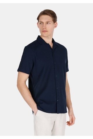 Colin's Colins Regular Fit Shirt Neck Düz Erkek Lacivert Kısa Kol Gömlek Cl1074511 Q1.v1 Nav
