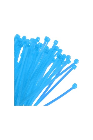 Homyl 100 Parça Naylon Kendinden Kilitlemeli Kablo Fermuar Mavi