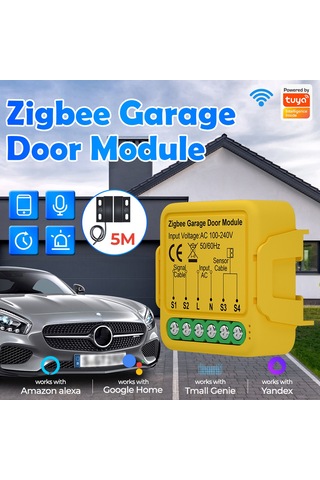 Teltree Tuya Zigbee Akıllı Garaj Kapısı Kontrol Cihazı, Google Home Ve Alexa Uyumlu, Zamanlayıcılı, Aile Paylaşımı Özellikli Tuya Zigbee