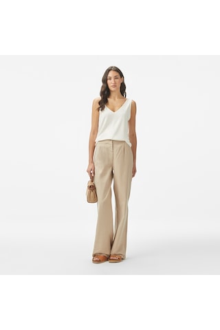 Nautica Kadın Bej Regular Fit Pantolon Düz 55p705t Bej