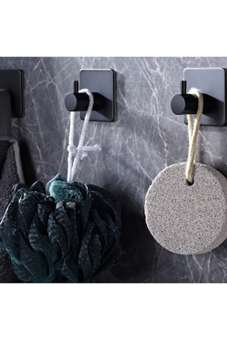 Zift Unique 4 Adet Paslanmaz Çelik Siyah Banyo Askısı / Bornoz Askısı / Havlu Askısı / Havluluk /paslanmaz Hooks Diğer