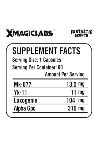 Xmagıclabs Fantastıc Growth Mk677 İbutamoren - Yk11 Myostatin - Laxogenin - Alpha Gpc 60 Caps Aromasız