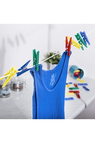 144 Adet Plastik Çamaşır Mandalı, İz Bırakmaz, Ekstra Dayanıklı Çok Renkli