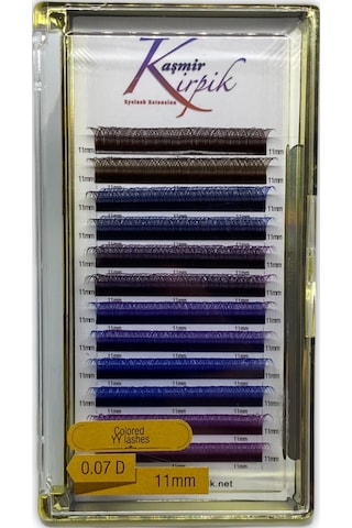 Kaşmir Y 0.07-D 11 MM Renkli Mix Kirpik