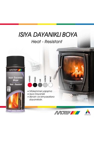 Motip Gümüş Gri 690 Derece Isıya Dayanıklı Yanmaz Sprey Boya 400 Ml