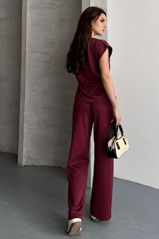 Thiff Kadın Modal Kumaş Yan Düğme Detaylı Eşofman Takımı Bordo