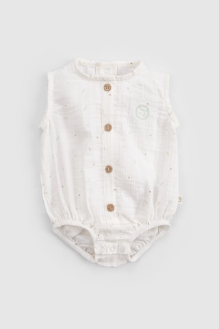 Organik Pamuk Müslin Ekru Bebek Kolsuz Zıbın Ekru