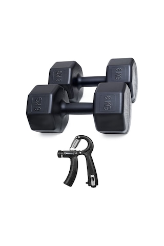 8 Kg Dambıl X 2 Adet 16 Kg Ve Sayaçlı Ayarlanabilir El Yayı