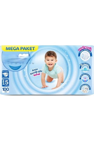 Znv Zenvia Mey İthalat Mega Paket Bebek Bezi 5 Beden 11-18 Kg 100 Adet Znv2025 Cmn