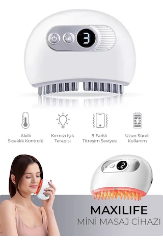 Tmj Masaj Cihazı Isı, Titreşim Ve Tens Pulse Özellikli Şarjlı Mini Masaj Aleti Beyaz