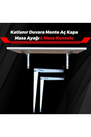 Katlanır Duvara Monte Aç Kapa Masa Ayağı L Masa Konsolu 40 Cm