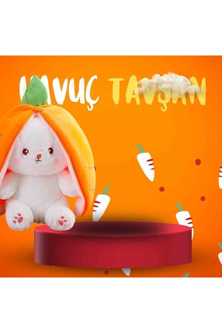 25 Cm Havuç Kulaklı Tavşan