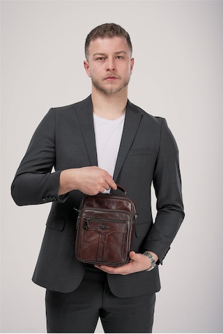 Ççs 31623 Hakiki Deri Askılı Çanta Kahve