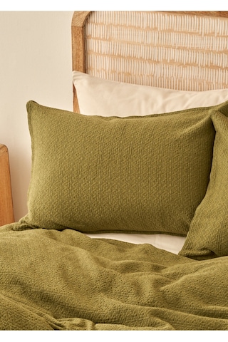 Bella Maison Forest Pamuklu Jakarlı Çift Kişilik Yatak Örtüsü Seti Haki 240x260 Cm Haki