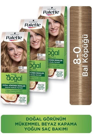 Palette Kalıcı Doğal Renkler Saç Boyası 8 - 0 Bal Köpüğü X 3 Adet